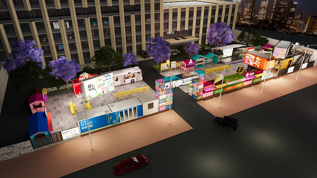 某职高美食集市改造方案（图ZMzg1NjAzNTA4） - 展陈设计 - 站酷设计师云南凯瑞设计原创素材 - 站酷ZCOOL