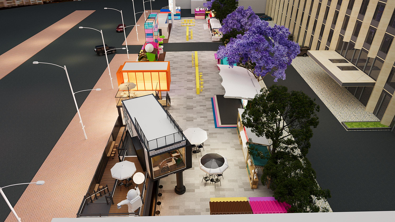 某职高美食集市改造方案（图ZMzg1NjAzNTY0） - 展陈设计 - 站酷设计师云南凯瑞设计原创素材 - 站酷ZCOOL