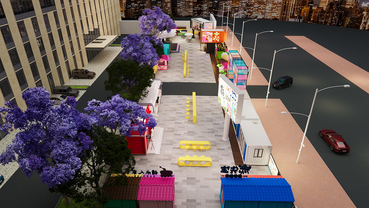 某职高美食集市改造方案（图ZMzg1NjAzNTYw） - 展陈设计 - 站酷设计师云南凯瑞设计原创素材 - 站酷ZCOOL