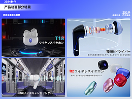 两款蓝牙耳机产品动画三维视频