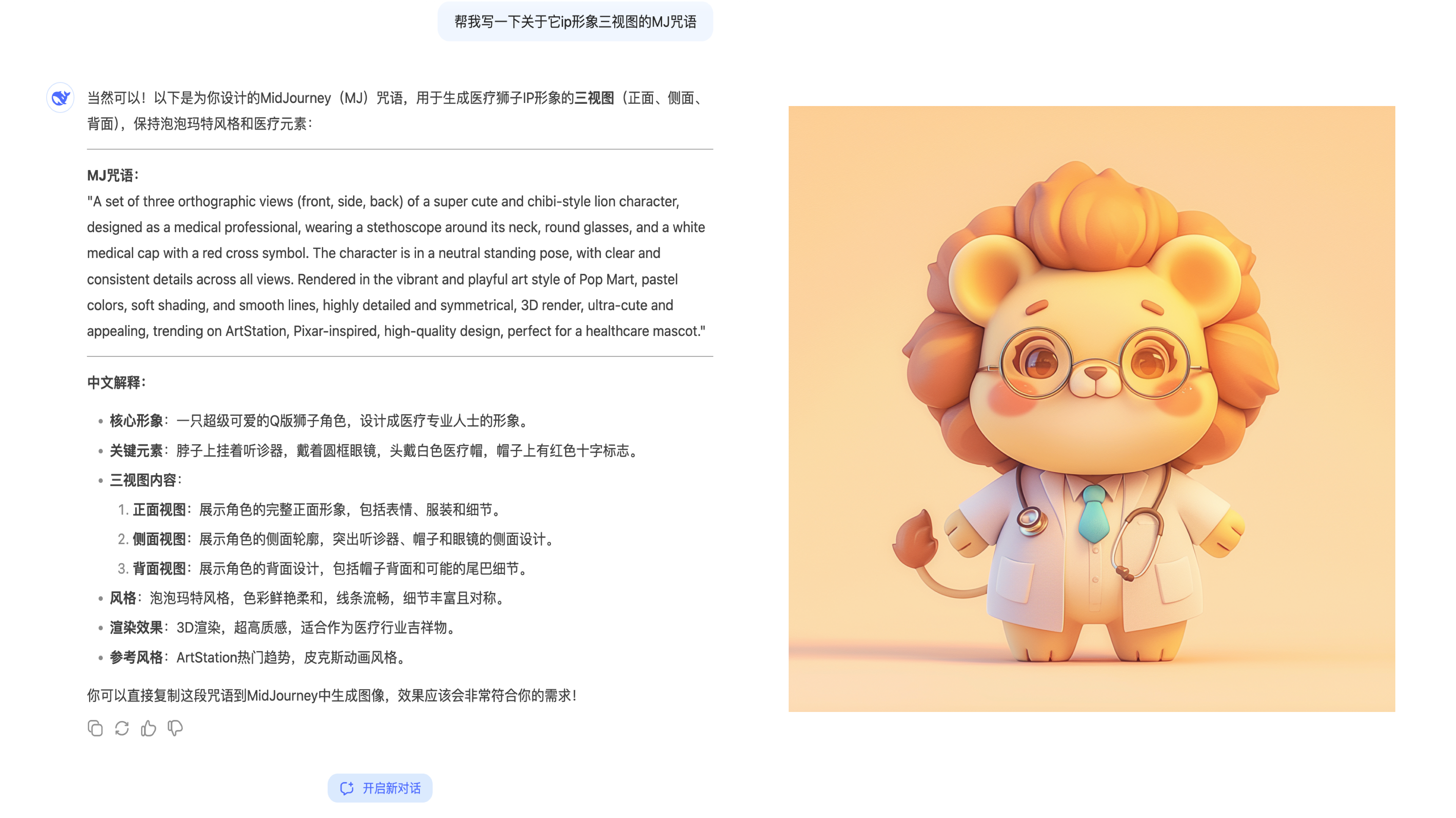 生成三视图咒语