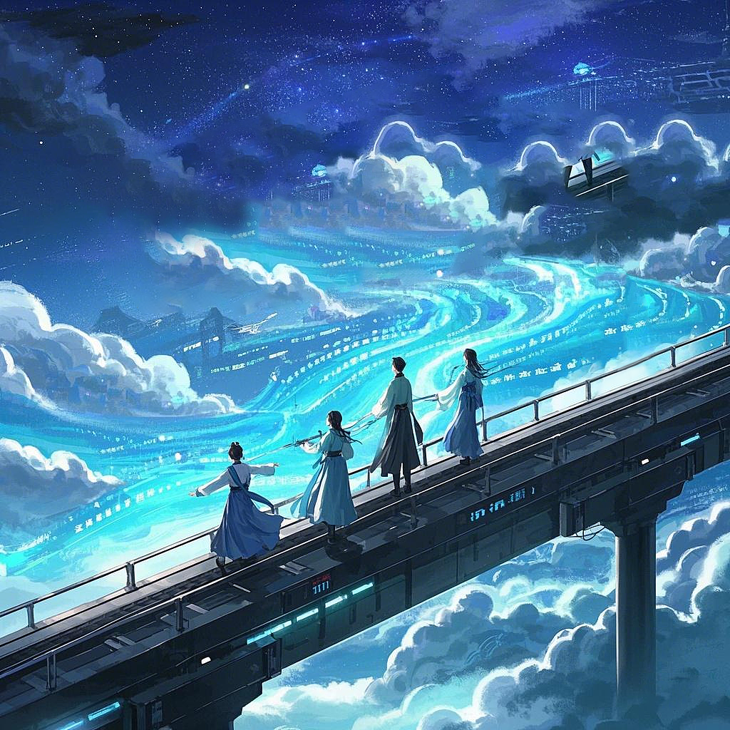 青衿云轨（图ZMzg1NjMwMjA4） - AI作品 - 站酷设计师柒万源原创素材 - 站酷ZCOOL