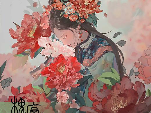 插画，十二月份十二花神