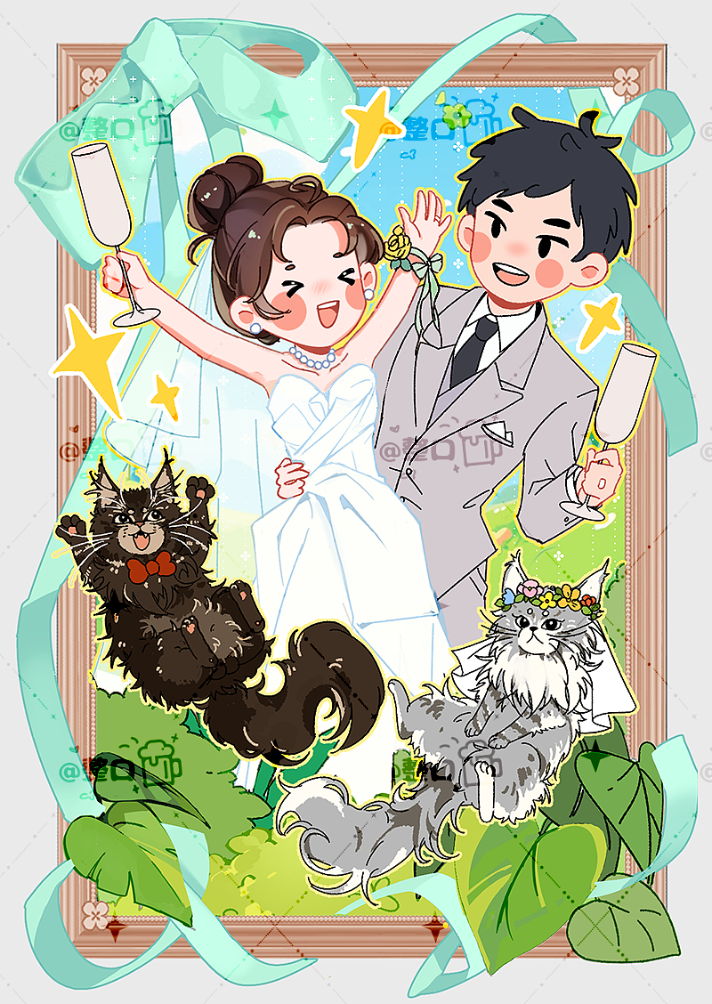 我的婚礼插画~（图ZMzg1Njc1NTQ0） - 商业插画 - 站酷设计师叽咦呦啾原创素材 - 站酷ZCOOL