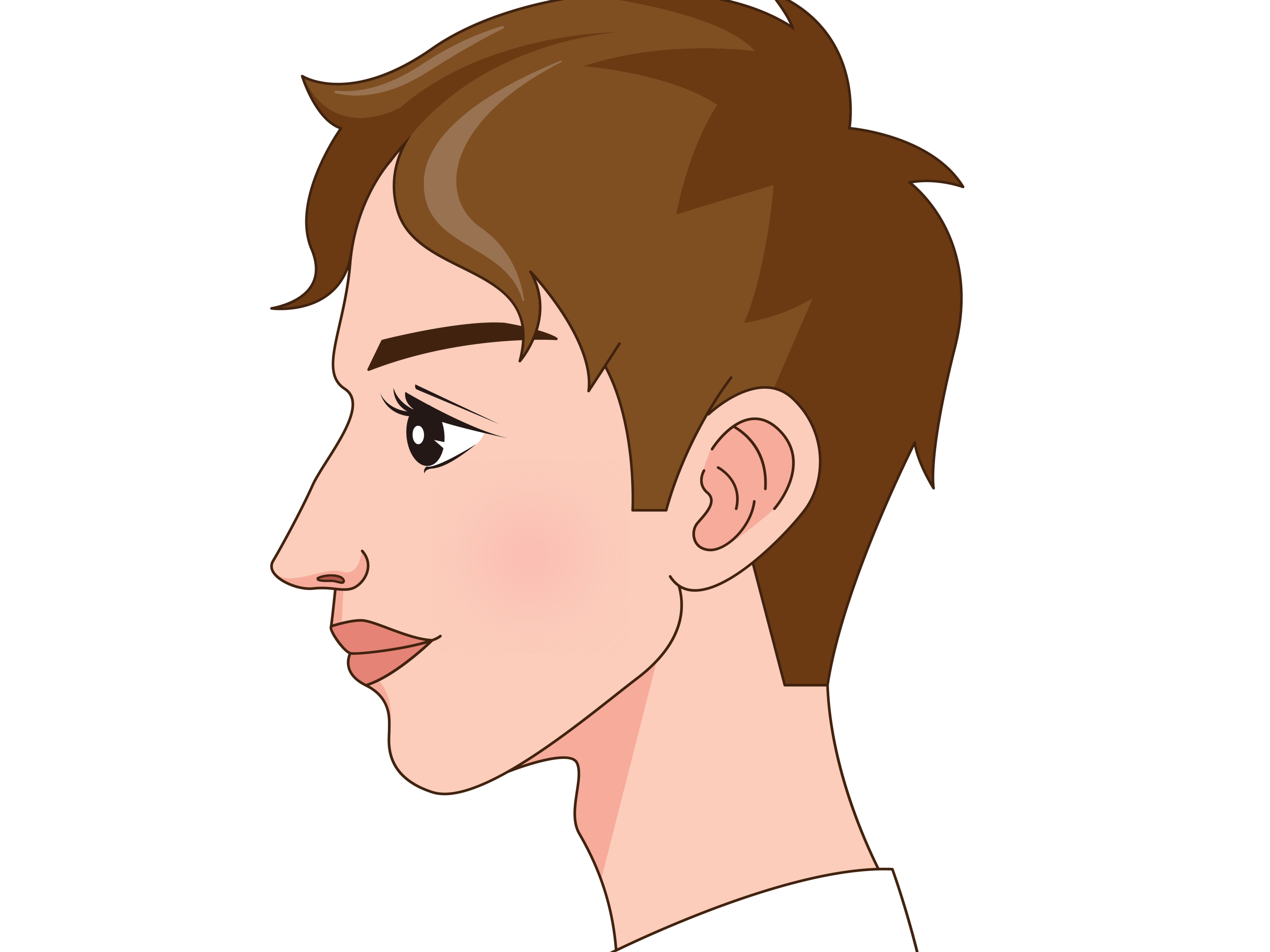 口腔医美插画 男孩侧脸 牙齿矫正类型