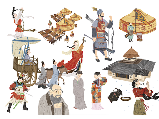 知中《太喜欢历史了》插画分享