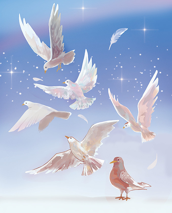 白鸽（图ZMzg1NzQ2ODQ0） - 艺术插画 - 站酷设计师Crand原创素材 - 站酷ZCOOL