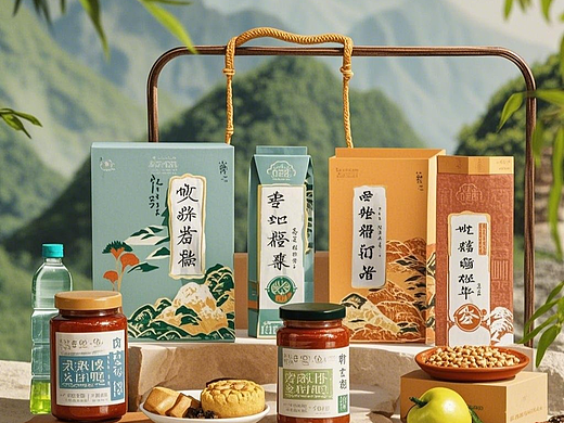 文旅特产食品公司品牌设计，如何用颜色突出层次感？