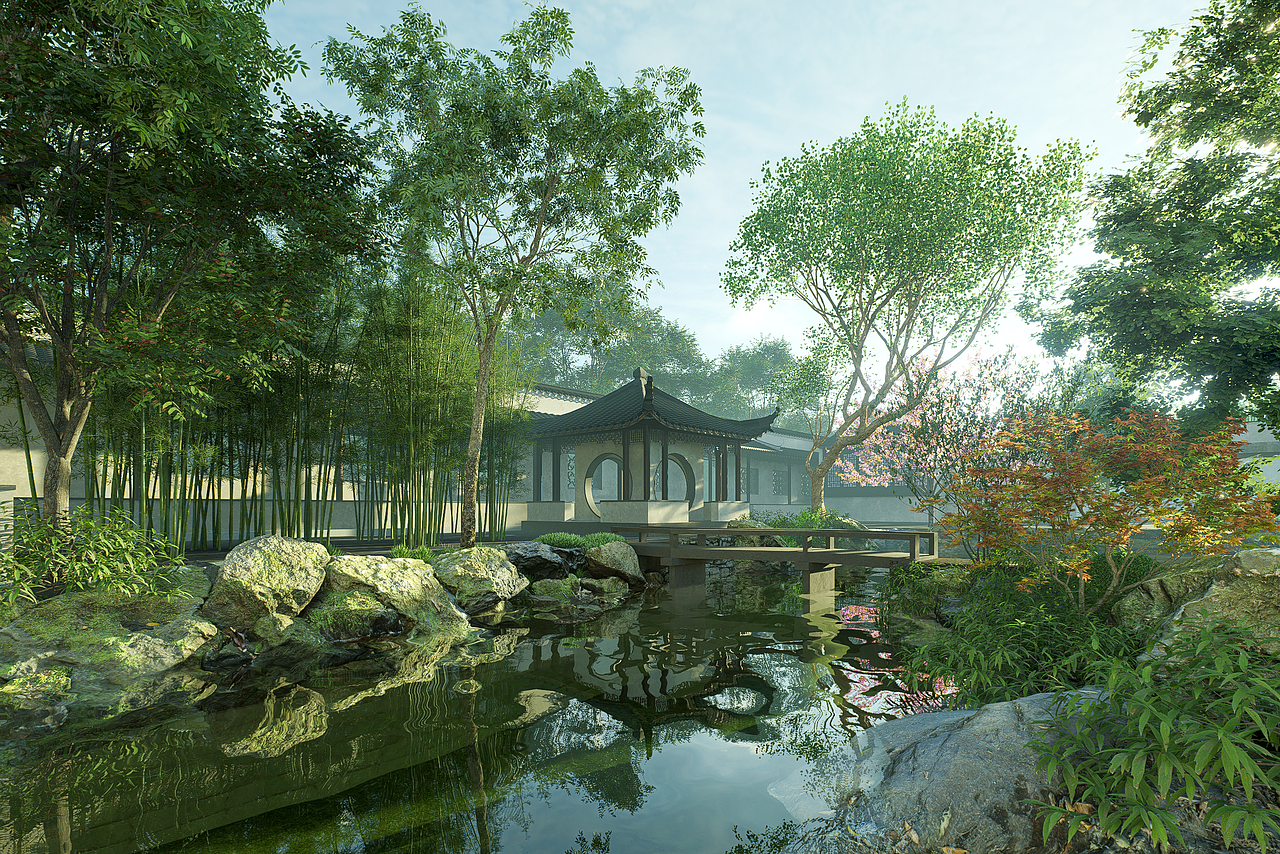 拙政园一角D5渲染（图ZMzg1Nzg3NTAw） - 景观设计 - 站酷设计师星尘场景设计原创素材 - 站酷ZCOOL