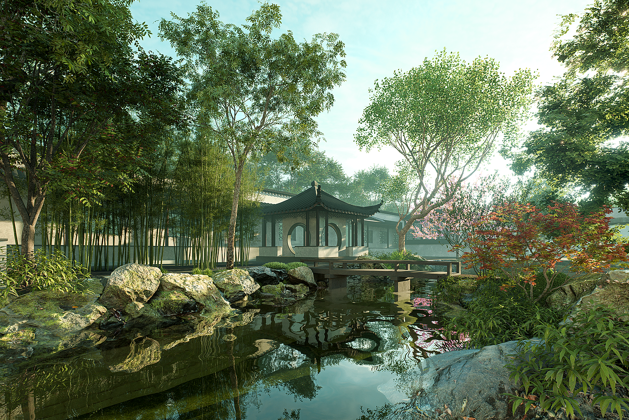 拙政园一角D5渲染（图ZMzg1Nzg3NDky） - 景观设计 - 站酷设计师星尘场景设计原创素材 - 站酷ZCOOL