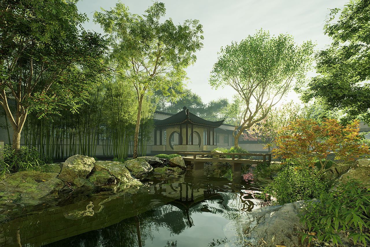 拙政园一角D5渲染（图ZMzg1Nzg3NTA0） - 景观设计 - 站酷设计师星尘场景设计原创素材 - 站酷ZCOOL