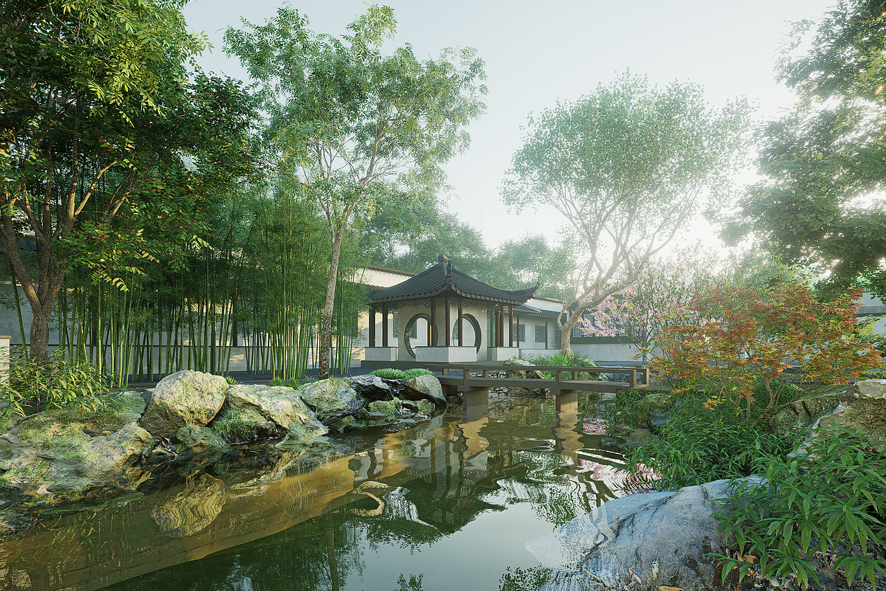 拙政园一角D5渲染（图ZMzg1Nzg4MDAw） - 景观设计 - 站酷设计师星尘场景设计原创素材 - 站酷ZCOOL