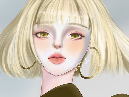 《带耳环的冷艳女生》