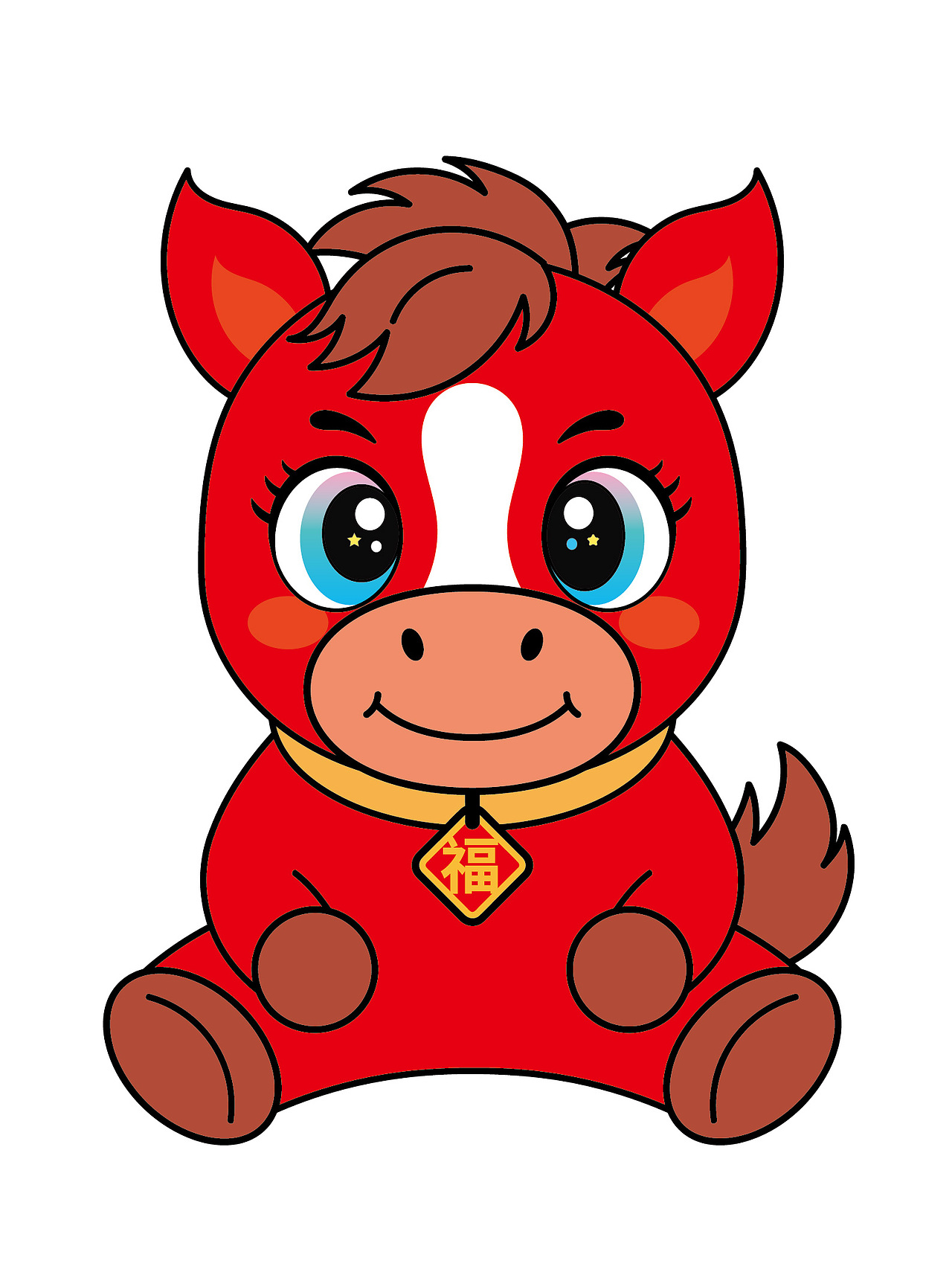 快乐小马生肖IP卡通形象插画潮玩设计