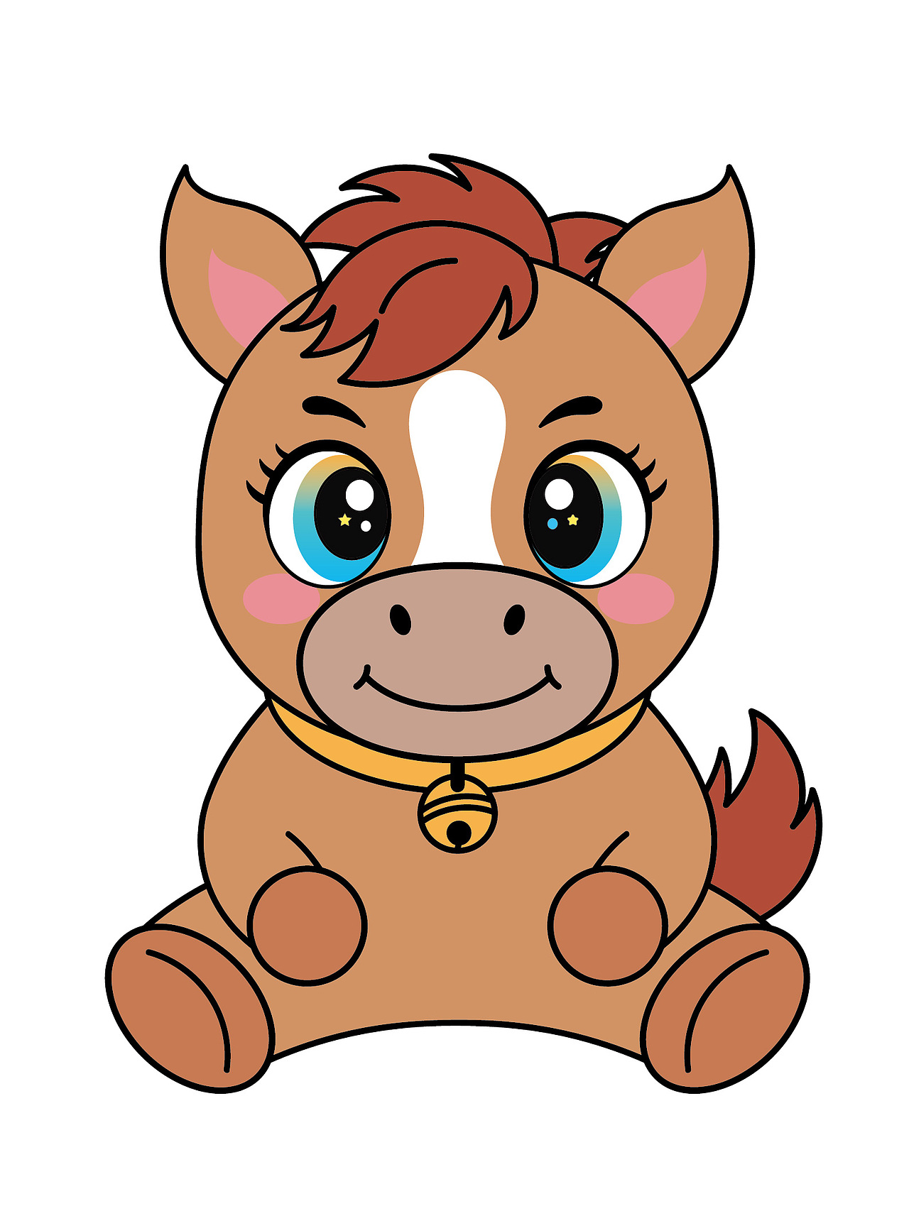 快乐小马生肖IP卡通形象插画潮玩设计