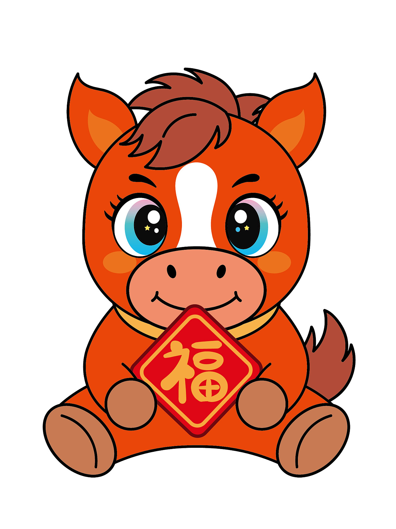 快乐小马生肖IP卡通形象插画潮玩设计