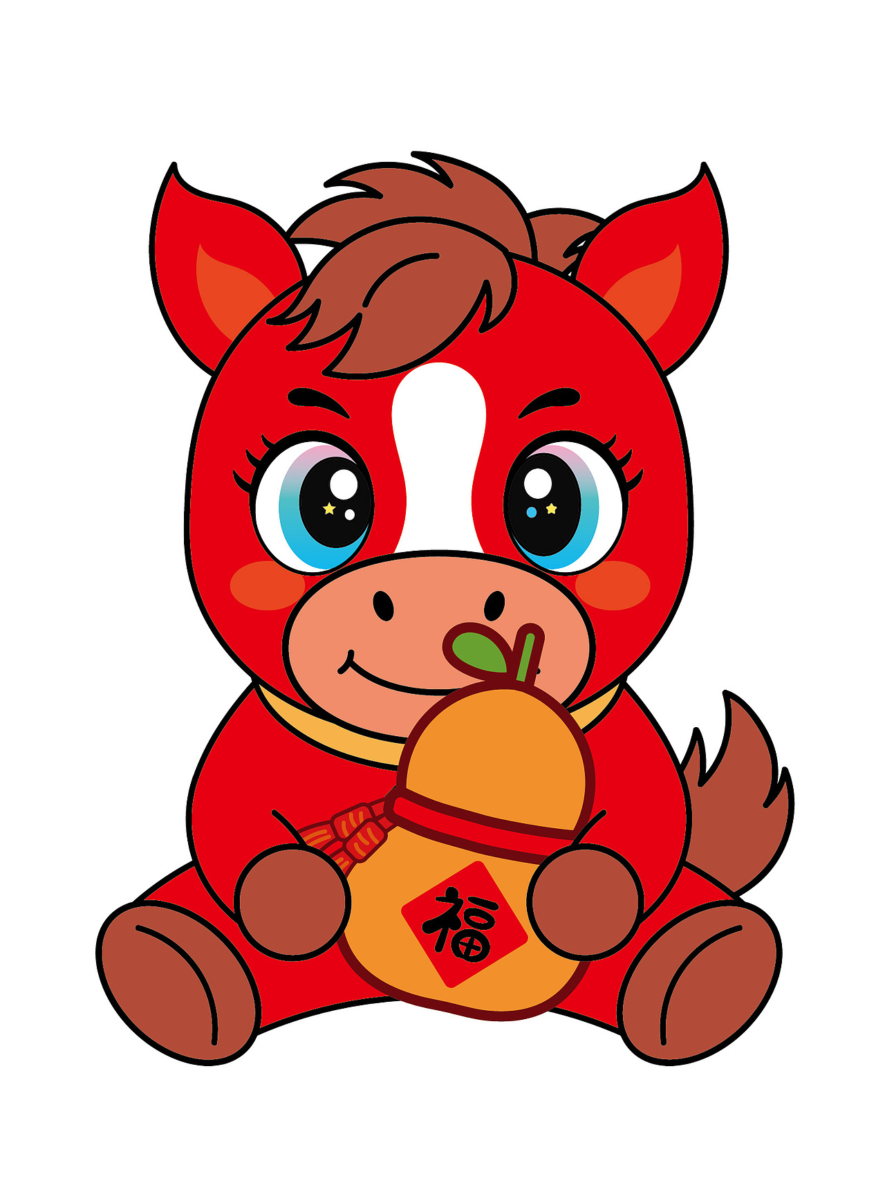 快乐小马生肖IP卡通形象插画潮玩设计
