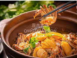 蟹黄鸡煲拍摄