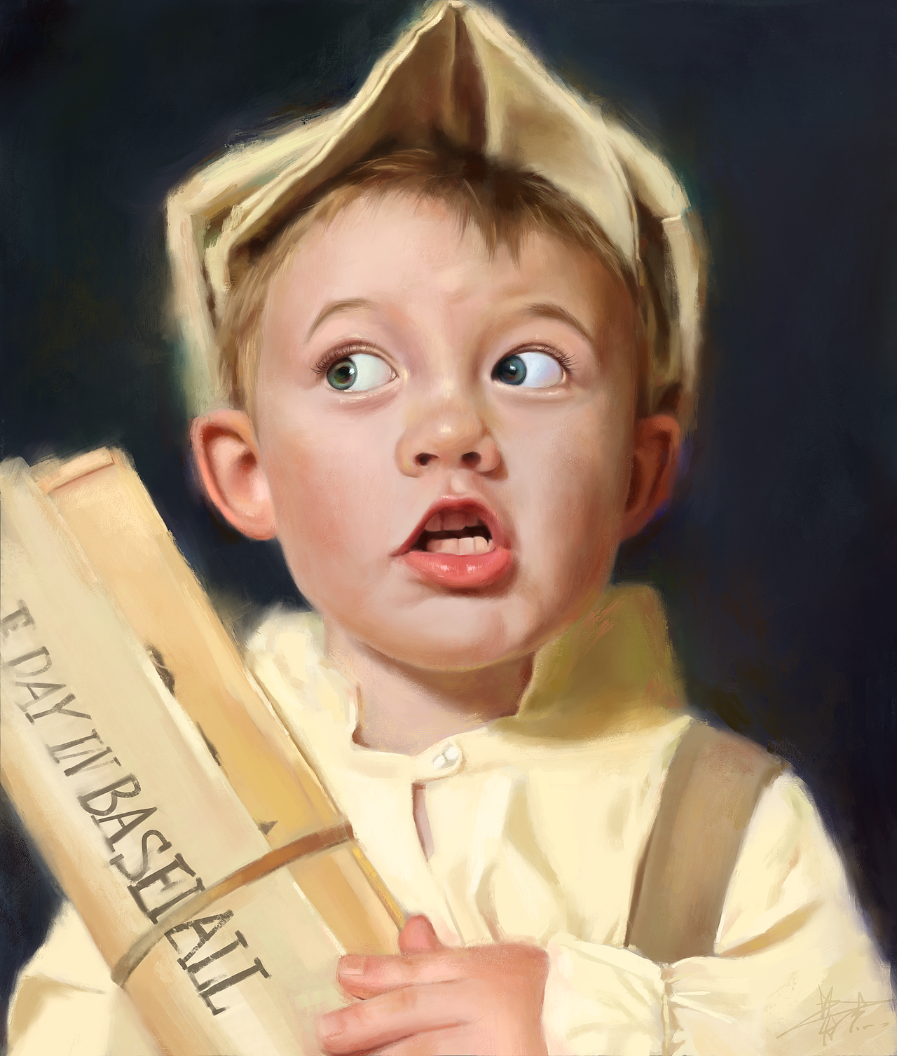 拿报纸的小男孩儿（图ZMzg1ODM3MDky） - 创作习作 - 站酷设计师柠濛H原创素材 - 站酷ZCOOL