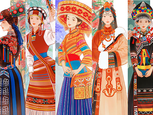 【中华民族女孩系列插画】可爱的她