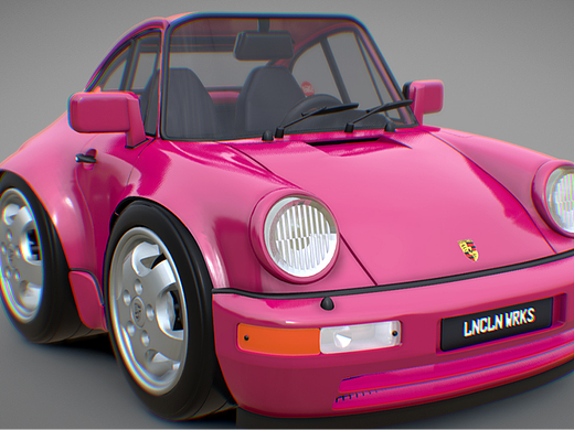 【Maya建模】卡通Q版保时捷跑车模型制作教程。