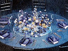 晚宴鮮花手繪效果圖