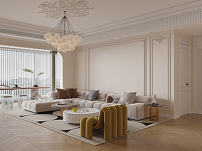 法式简约风 | 客餐厅空间设计