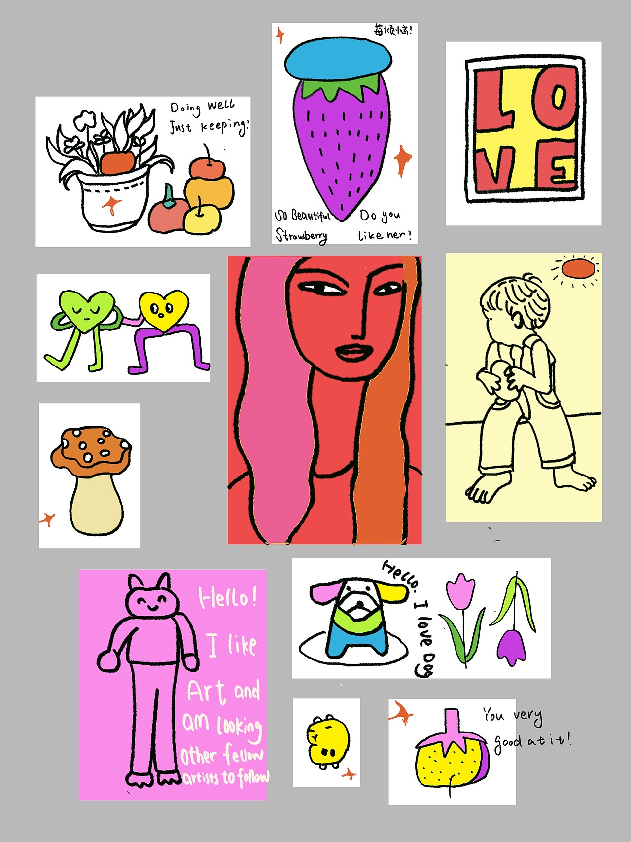 整理了一下涂鸦作品（图ZMzg1ODc4ODAw） - 绘本 - 站酷设计师小鲤鱼爱画画原创素材 - 站酷ZCOOL