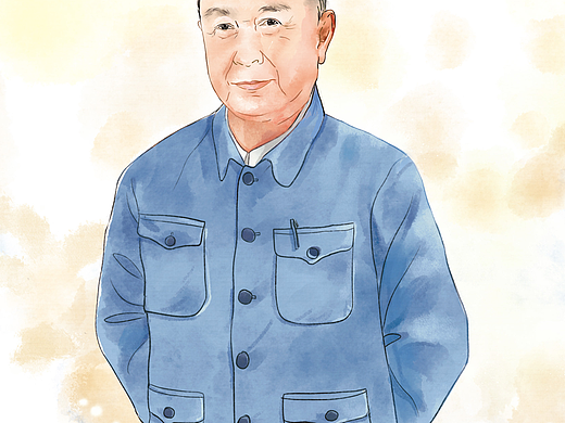 CG水彩画-钱学森先生