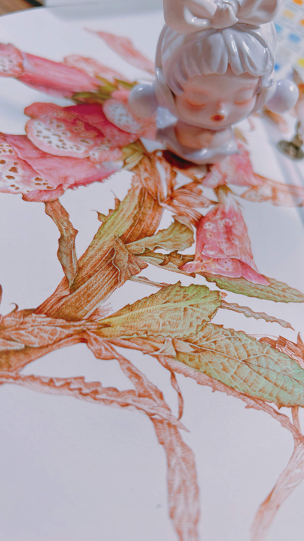 蘸水笔针管笔｜毛地黄（狐狸手套）（图ZMzg1ODk1MDU2） - 艺术插画 - 站酷设计师CatCastleDZ原创素材 - 站酷ZCOOL