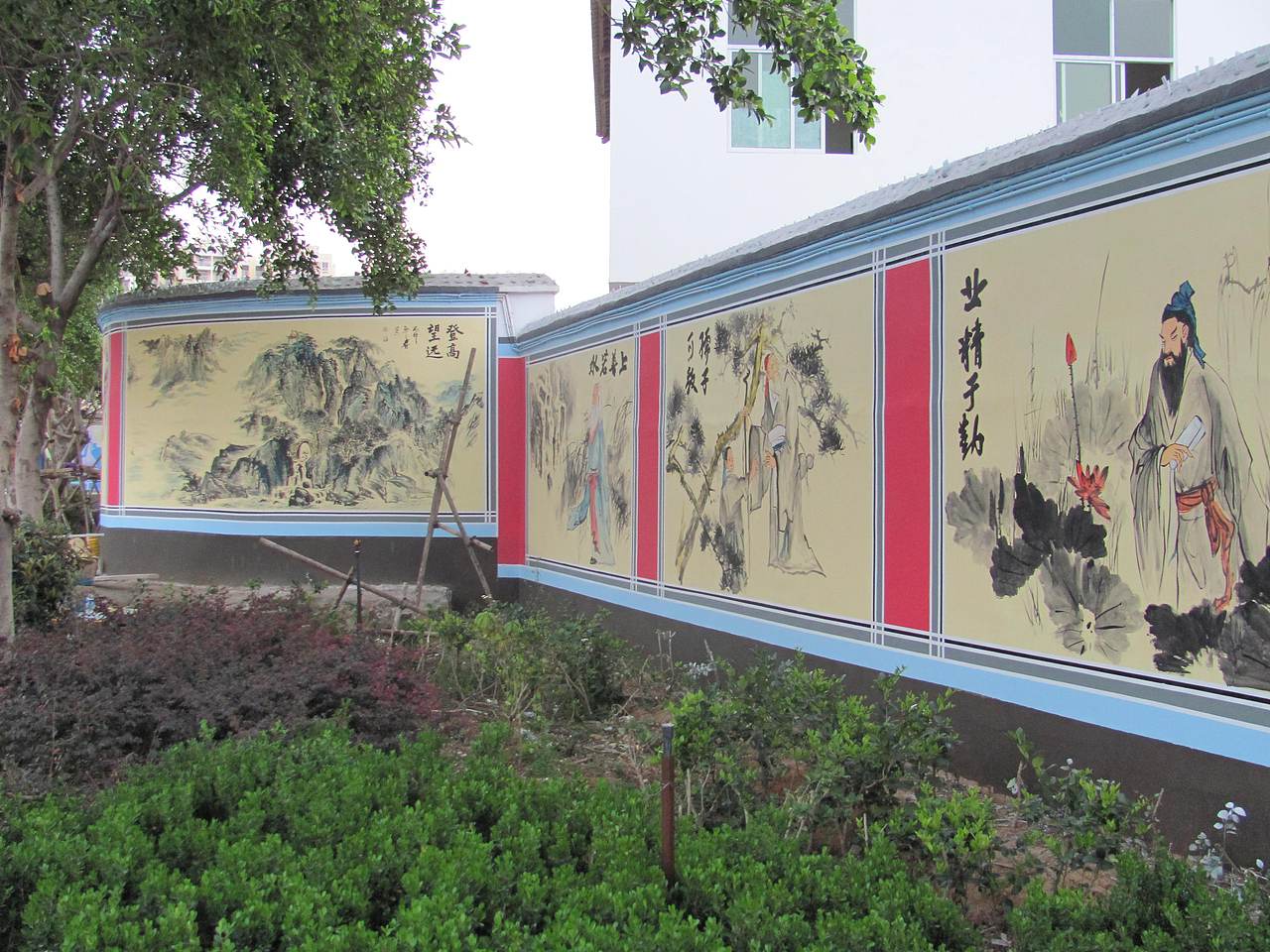 丽江市华坪县华坪第二中学校园文化墙（图ZMzg1OTEzMTMy） - 其他 - 站酷设计师云南昆明壁画墙绘原创素材 - 站酷ZCOOL