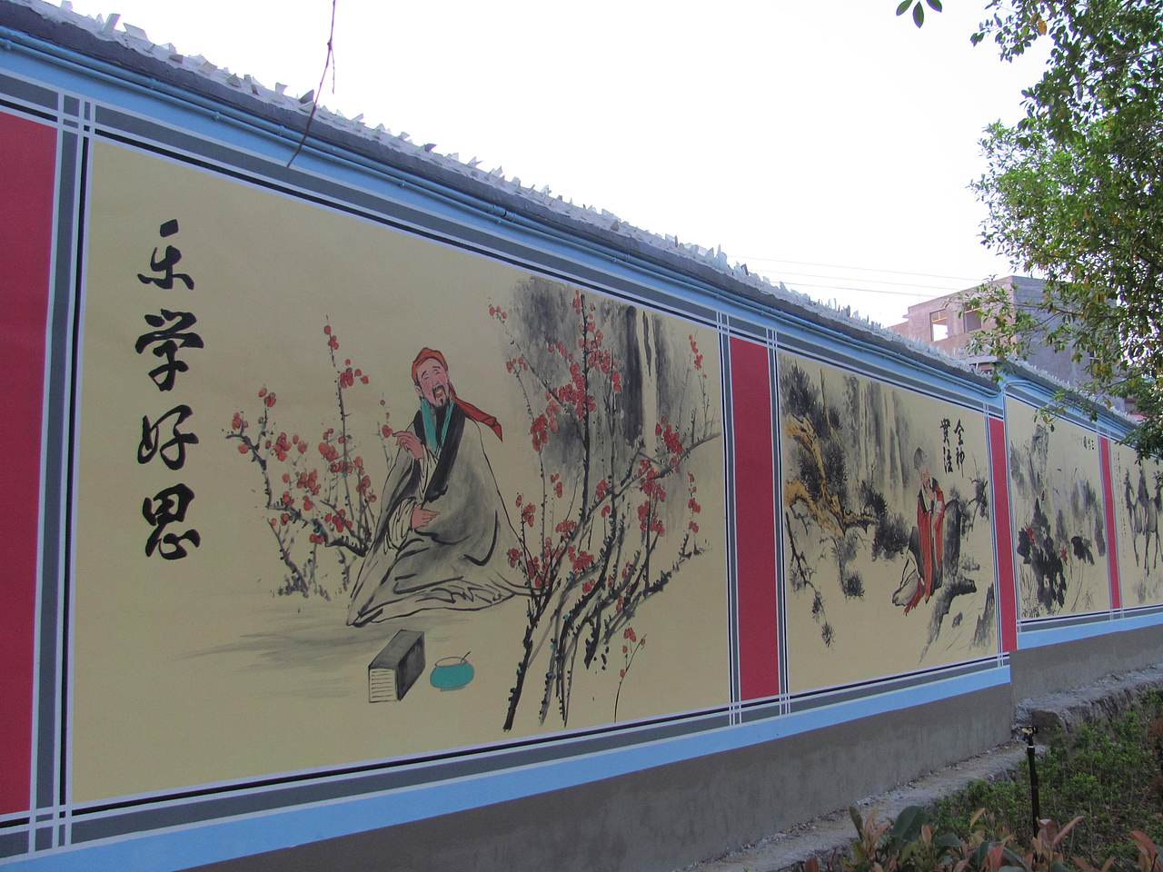 丽江市华坪县华坪第二中学校园文化墙（图ZMzg1OTEzMzA0） - 其他 - 站酷设计师云南昆明壁画墙绘原创素材 - 站酷ZCOOL