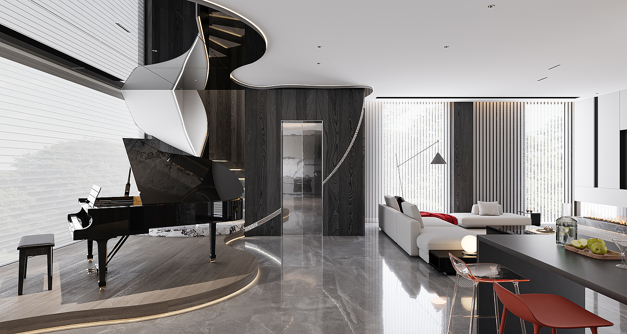 《黑白赋格丨金属线条谱写的空间奏鸣曲》