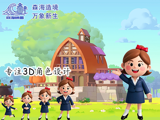 3D角色设计服务三维吉祥物IP卡通形象3D人物动物表情包