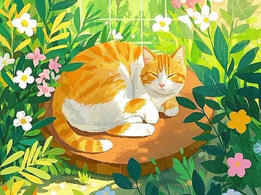 午后猫咪休息海报