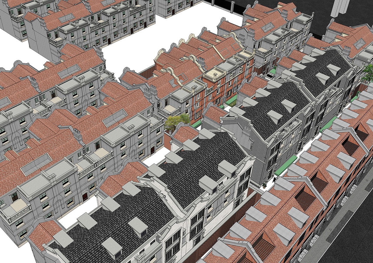 上海虹口区海玥黄浦源文保别墅老洋房SU模型下载