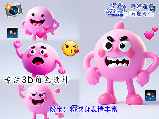 3D角色设计服务三维吉祥物IP卡通形象3D人物动物表情包
