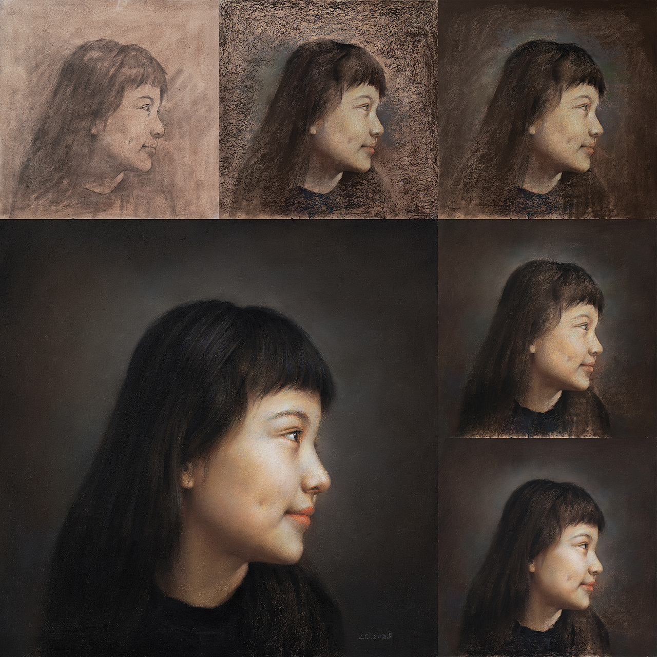 色粉畫小女孩肖像（圖ZMzg2MDQ4MDk2） - 繪畫 - 站酷設計師李程ART原創(chuàng)素材 - 站酷ZCOOL