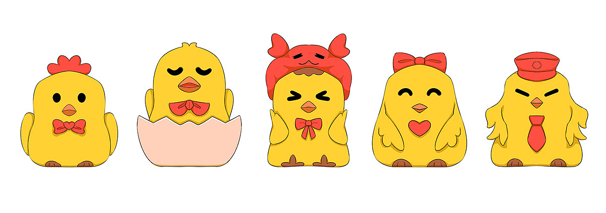 之前画的一些小摆件