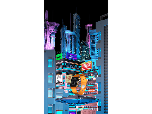 赛博朋克手机渲染