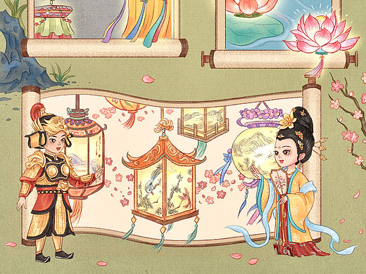 盛唐天天团水墨风元宵贺图