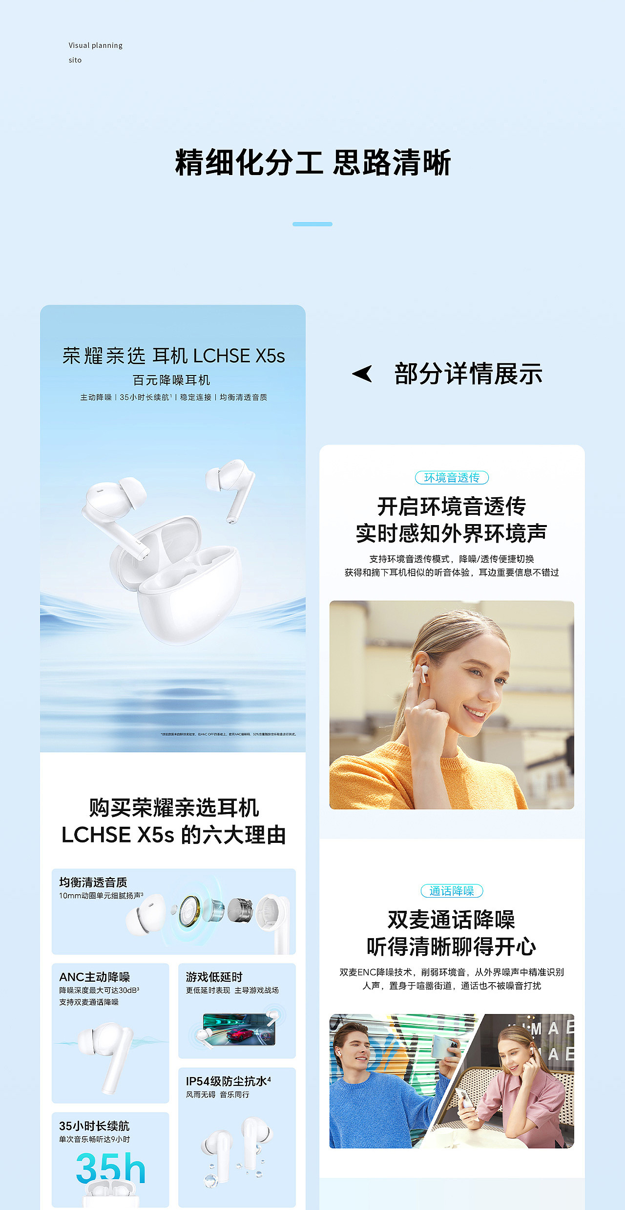 爆品视觉全案/荣耀亲选LCHSE X5s 耳机