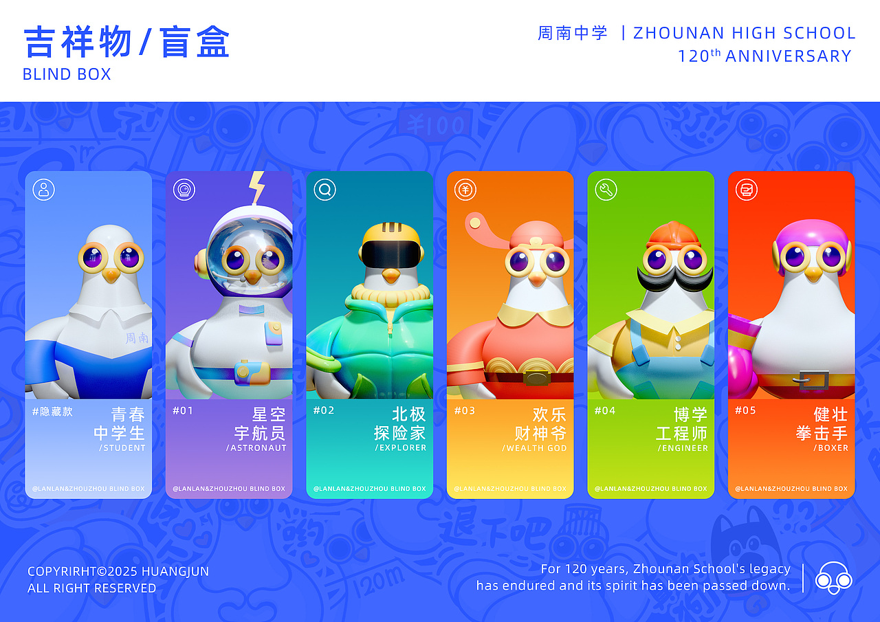 兰兰&粥粥—周南中学120年校庆吉祥物&标识方案