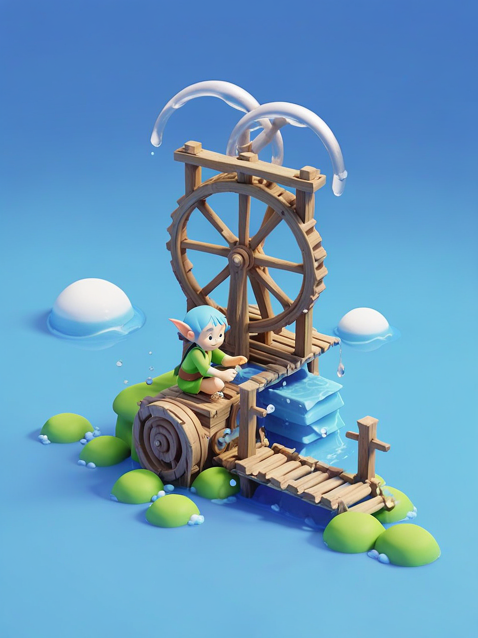 兰州水车精灵（图ZMzg2MTUwOTIw） - AI作品 - 站酷设计师芳梅原创素材 - 站酷ZCOOL