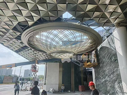 售楼部大堂不锈钢天花吊篮 不锈钢天花吊顶装饰
