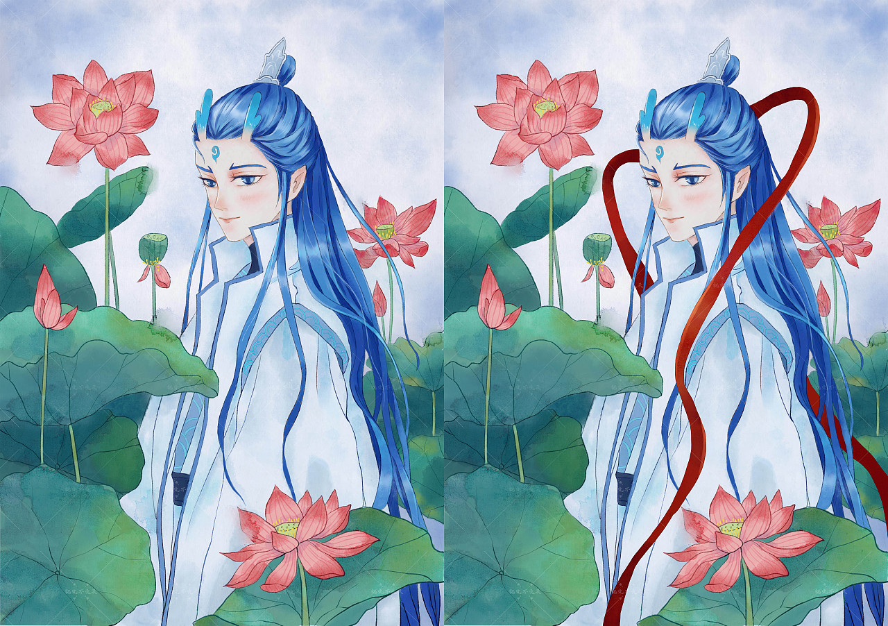 春日正好，哪吒和敖丙去约会吧（图ZMzg2MTczODY4） - 创作习作 - 站酷设计师桃岚不秃头原创素材 - 站酷ZCOOL