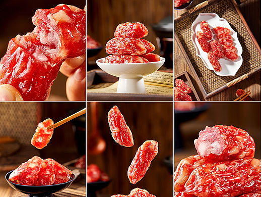 美食拍摄 广式腊肠拍摄 中式暗调