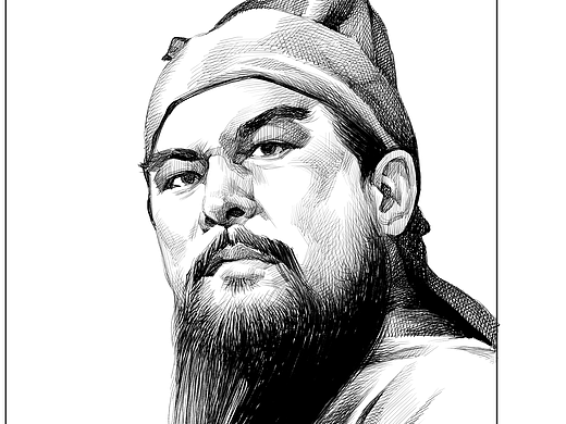 绘画思路：打形——压黑——刻画