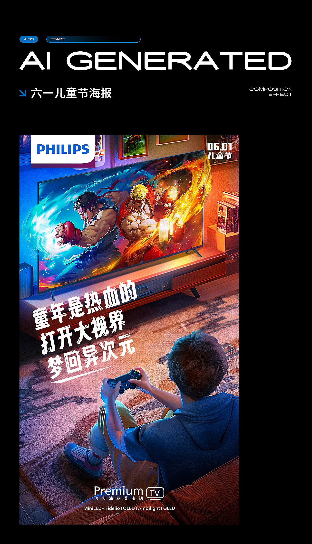 AIGC助力电商视觉×飞利浦电视机品宣视觉(2024总结篇)