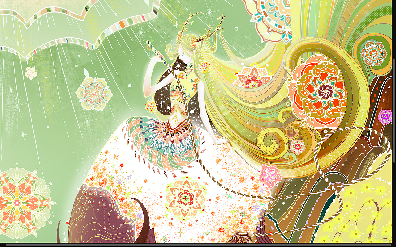 《不误春约，陌上花开》插画首发（图ZMzg2MTkyOTYw） - 商业插画 - 站酷设计师大寒小涵原创素材 - 站酷ZCOOL